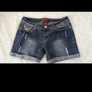 Women's Red Rivet Shorts Size 9 Waist 30